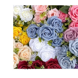 Non. 6 roses à sept têtes en soie, fleurs artificielles réalistes pour la décoration de la maison, bouquet de mariage - Product Image 1