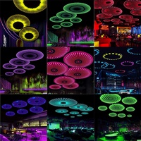 Lustre LED en fer coloré à lumière variable pour pub, bar à cocktails, salle de jeux d'arcade, salle de billard, télécommande double usage