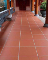 Carreaux de sol en terre cuite, briques carrées, extérieur, taille 200*200, couleur rouge naturel, style rustique