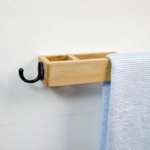 Estante de Almacenamiento para <span class=keywords><strong>Baño</strong></span> de Bambú <span class=keywords><strong>Sin</strong></span> Necesidad de Perforar Agujeros. Estante de Almacenamiento para Toallas de <span class=keywords><strong>Baño</strong></span>, Accesorio de <span class=keywords><strong>Baño</strong></span>. - Product Image 4