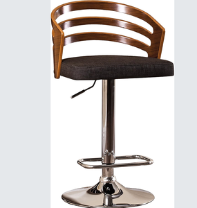 Modern Solid Wood <b>Back</b> Adjustable Swivel <b>Bar</b> <b>Stool</b> with Metal Base Lightweight Design for Home <b>Bar</b> & Dining - Product Image 4