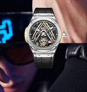 Montre pour homme Aesop originale, squelette, tourbillon, luxe, entièrement automatique, mécanique, montre-bracelet - Product Image 3