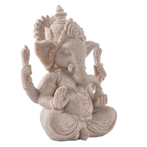 Vintage Art Home <strong>Decorative</strong> Sand Stone Hand Carved <strong>Elephant</strong> Sculpture Figurine Feng Shui <strong>Decors</strong> - Product Image 2