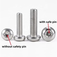 Vis Torx de sécurité à tête cylindrique évasée en acier inoxydable 304, tailles M2, M2.5, M3, M4, M5, M6, M8, M10, M12, pour bois