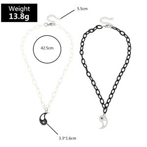 2 pièces/ensemble à la mode Tai Chi potins détachable tour de cou pour Couple garçons filles hommes Bijoux prix de gros - Product Image 5