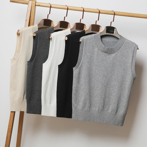 Top in Maglia S-4XL <span class=keywords><strong>Marrone</strong></span> Stile Preppy Carino Crop Top Coreano Maglieria con Scollo a V Oversize Maglioni Beige per <span class=keywords><strong>Donna</strong></span> Moda <span class=keywords><strong>Gilet</strong></span> - Product Image 4