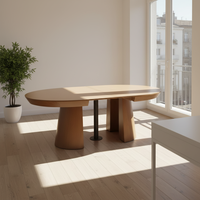 Table à manger en bois de style nordique, moderne, extensible et pliable, vente en gros du fabricant