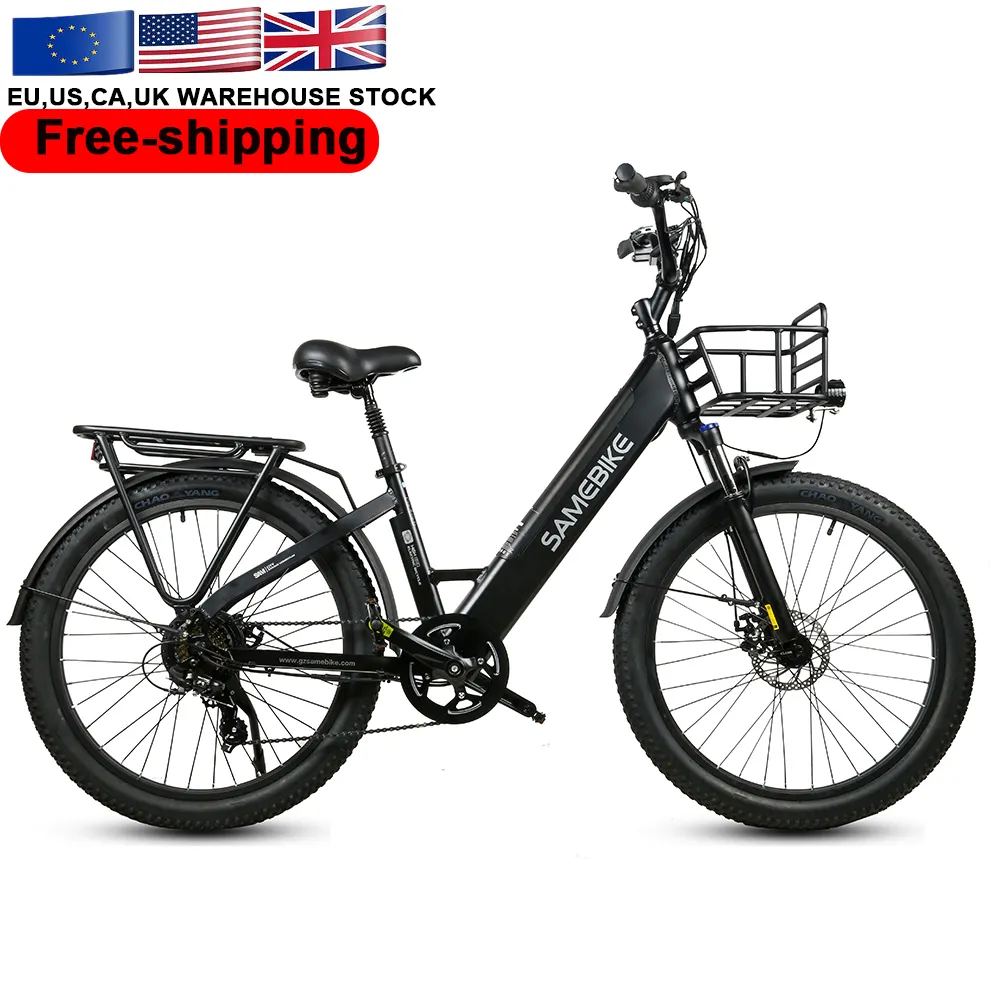 SAMEBIKE EU Lagerbestand 750w 48v 14ah Langstrecken Lady E-Bike Elektro-Citybike