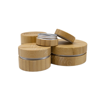 Récipient d'Emballage Vide Personnalisé en Bambou pour Soins de la Peau Pommade Ronde Crème pour le Visage Pot Cosmétique en Aluminium avec Couvercle à Vis