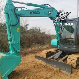 Excavatrice d'occasion Kobelco 75-8, marque japonaise d'origine, 7 tonnes, petite taille, chenilles en caoutchouc, mini-excavatrice. - Product Image 5