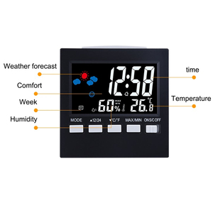 New <b>Digital</b> Thermometer Hygrometer Colorful LCD Thermometer Clock Alarm Snooze Function <b>Calendar</b> Weather Forecast Display - Product Image 4