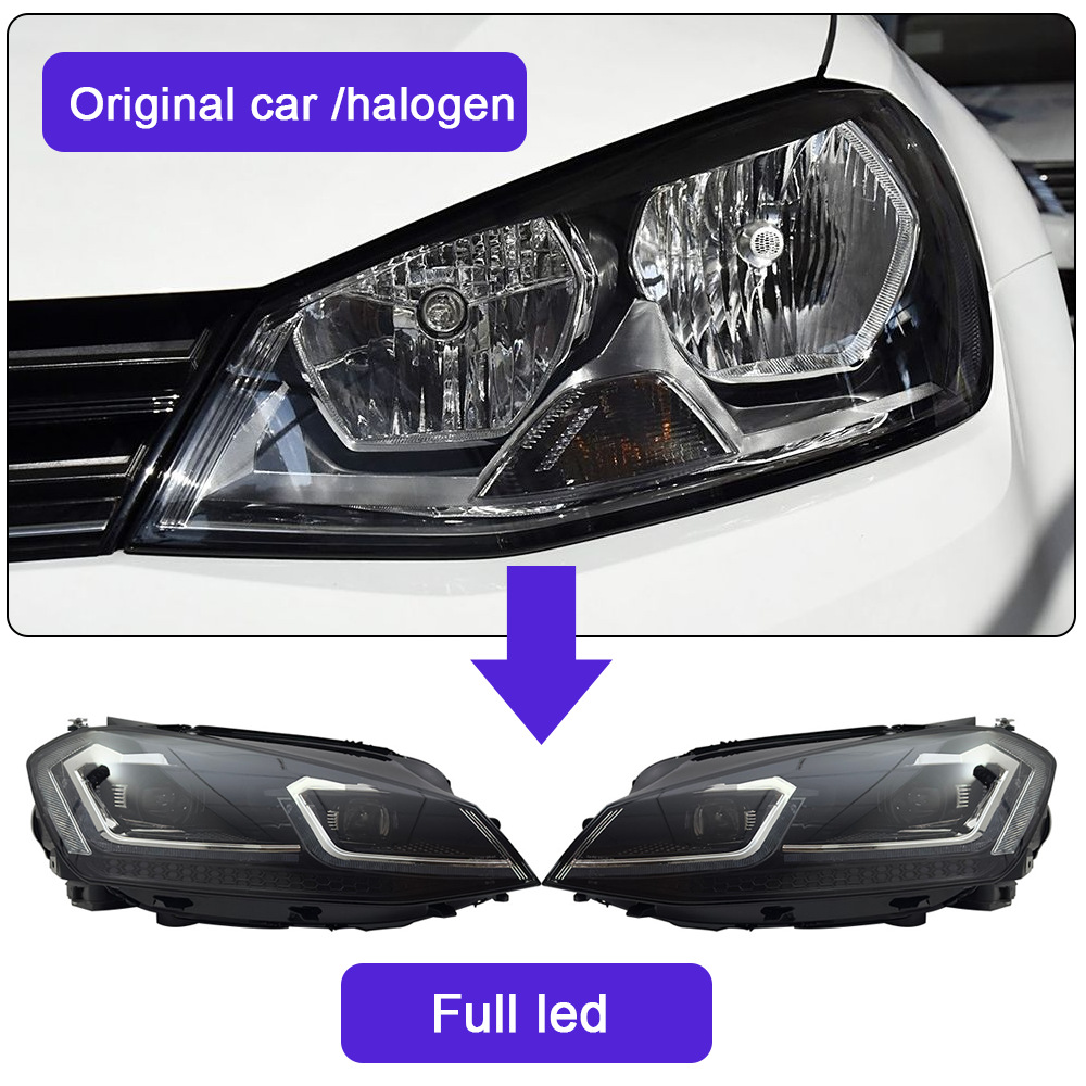 Silver wire full led headlights