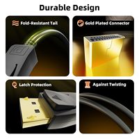 SYONG Adaptor Portabel 4K30Hz Full HD (DP) ke HDMI, Transmisi Video dan Audio Kompatibel dengan Komputer Laptop TV