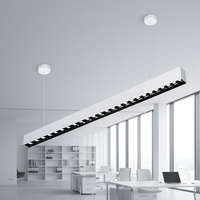 Lumière de bande LED, lustre en aluminium en forme de barre pour hôtel, lumière de grille, à intensité variable, CRI élevé 90