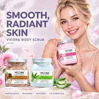 VICORA 18 Styles Gommage Corporel Multicolore Multi-parfumé Exfoliant Doux Éclaircissant Nettoyant pour le Soin de la Peau du Corps