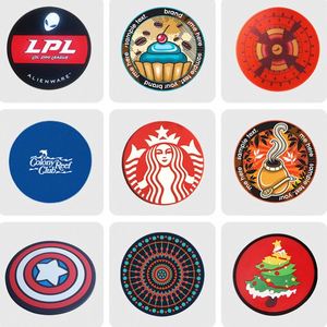 Custom Cartoon Rubber Round Mats 500mm Non-Slip With Logo Design For Table Decoration - Product Image 3