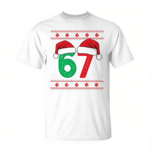 Six Seven Christmas 6 7 Ugly Christmas Sweater Tri Blend T Shirt - Product Image 2