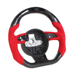 Volant en fibre de carbone à LED pour <span class=keywords><strong>Audi</strong></span> RS3 RS4 <span class=keywords><strong>RS5</strong></span> 2013 2014 <span class=keywords><strong>2015</strong></span> 2016 S3 S4 S5 Volant de voiture Alcantara rouge personnalisé - Product Image 3