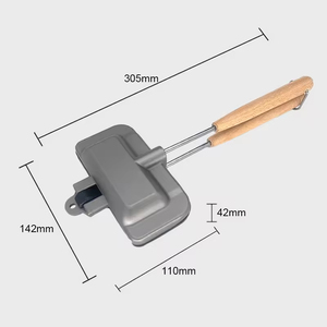Sandwichera <span class=keywords><strong>de</strong></span> doble cara para acampar, sartén antiadherente <span class=keywords><strong>de</strong></span> aluminio con asa extraíble para sartenes al aire libre - Product Image 2