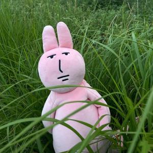 Conejito de Peluche Rosa Feo y Adorable en Posición Acostada, Juguete Antiestrés, Ideal para Intercambio de Regalos Divertidos y Recuerdos de Fiesta Novedosos - Product Image 5