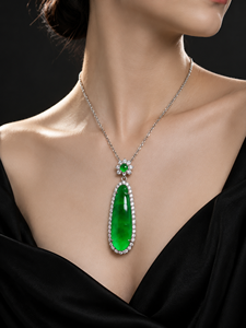 Pendentif Bouddha en émeraude naturelle, diamant serti d'or, pendentif en jade (Feicui) vert soleil quatre saisons, fourniture de bijoux - Product Image 2