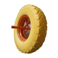 Roda Qingdao Factory 4.80/4.00-8, As Roda Solid atau Hollow, Tugas Berat, 16 Inci, Anti Bocor, Busa PU, untuk Gerobak Dorong