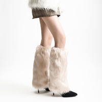 Imitatiebont laarzenhoezen, korte harige sokkenhoezen, herfst/winter pluche beenwarmers, lange veelzijdige vossenbont schoenhoezen voor dames