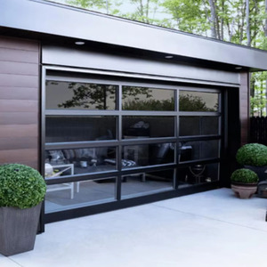Style moderne Cadre en alliage d'aluminium noir Verre simple/double trempé noir Isolation <span class=keywords><strong>thermique</strong></span> <span class=keywords><strong>Porte</strong></span> <span class=keywords><strong>de</strong></span> <span class=keywords><strong>garage</strong></span> étanche - Product Image 4