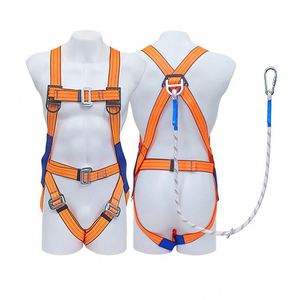 ชุดสายรัดนิรภัยแบบเต็มตัวห้าจุดสำหรับปีนเขา ยี่ห้อ CE European Fall Protection ผลิตจากโพลีเอสเตอร์และสแตนเลส - Product Image 1