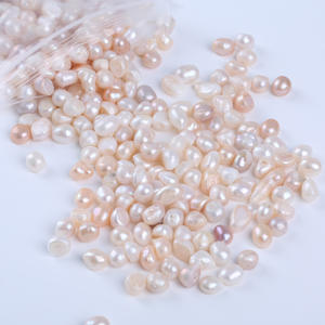 Perles d'eau douce naturelles Zhuji en gros, 8-9 mm, perles médicinales à double face, non poreuses, couleur blanche et rose, matière première - Product Image 2