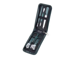 Ensemble de manucure pour hommes JM, 6 pièces, en acier inoxydable, coupe-ongles, kit de soin et de toilettage avec sac de voyage