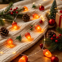Guirlande lumineuse LED de Noël en forme de cône de pin, lumières féériques à suspendre pour la décoration de chambre, d'ambiance, d'arbre de Noël et de maison