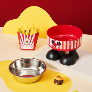 Mangkuk hewan peliharaan kapasitas besar, mangkuk makan anjing dan kucing plastik Stainless Steel ramah lingkungan pola Solid Anti kebesaran - Product Image 3