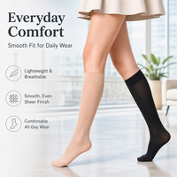 Chaussettes de compression extra fines, prêtes à être expédiées, respirantes, antidérapantes, pour rester debout toute la journée, travail, affaires, voyages