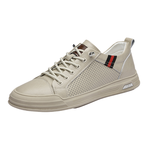 Nouveaux modèles de chaussures habillées blanches pour hommes en cuir véritable, mocassins découpés en cuir de vachette, à lacets, avec amorti, printemps-été, pour affaires, tailles 39-44 - Product Image 1