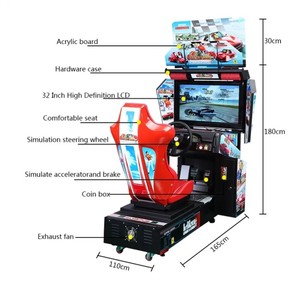 Coin-Operated Professional Racing Car Arcade <b>Machine</b> <b>Amusement</b> Parks Metal Plastic Construction 1 Player English - Product Image 3