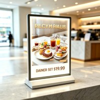 Boîte lumineuse publicitaire LED de bureau, cadre d'affichage rétroéclairé pour comptoir de magasin, hôtel