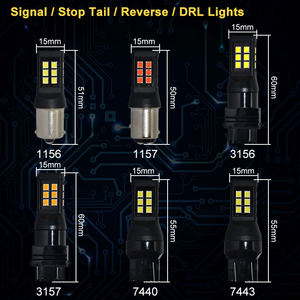 Lámpara de señal LED T20, Canbus 1156 BA15S P21W BAU15S 1157 BA15D 7440 7443 2835 21SMD, señal de giro sin errores, brújula nueva - Product Image 6