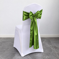 17x275cm Pita Kursi Pernikahan Hotel Gaya Nordic, Hiasan Bunga di Belakang, Syal Satin, Gaya Minimalis, Warna Solid