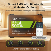 Baterai LiFePO4 Deep Cycle 12.8V 300Ah, Pengisian 150A, Pengosongan 300A, 2 Terminal M8 untuk RV