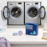 Tablettes détartrantes multicouches bleues, blanches et violettes pour lave-linge, pénètre dans les fentes des lave-linges pour une efficacité élevée