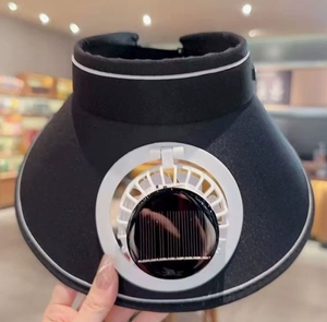Sombrero de Verano con Ventilador <span class=keywords><strong>Solar</strong></span> de PVC a Rayas para Bebés, Protección <span class=keywords><strong>Solar</strong></span>, Parte Superior Abierta, Autocargable, Protección UV, Sombrero para Viajes y Actividades al Aire Libre - Product Image 5