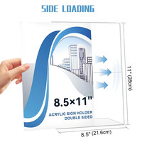 Acrylique de luxe L forme signe titulaire Menu carte support personnalisé 11 ''* 8.5'' magasin Flyer papier présentoir support pour magasin affichage