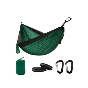 Dormire Amaca Letto Altalena Doppia Campeggio Indoor e Outdoor Nylon Tela Paracadute Amache