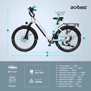 Vélo électrique urbain ACTBEST Core ST 2.0 en gros, 48v, avec pédales pour adultes, femmes - Product Image 4