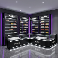 Conception d'intérieur moderne sur mesure pour boutique de tabac, présentoirs, accessoires, mobilier pour boutique de tabac