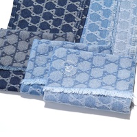 Hexagonal Bleu 80% Coton Jacquard Denim Tissu pour Jeans 10.5 Oz Haute Qualité Denim Tissu En Gros