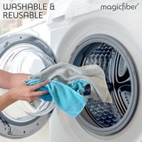 Lot de 12 chiffons de nettoyage carrés en microfibre, absorbants et doux, adaptés aux cuisines, aux fenêtres et au lavage de voitures, avec sac de rangement.