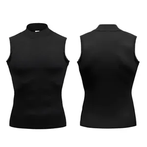 Hauts de sport <span class=keywords><strong>sans</strong></span> manches pour hommes, séchage rapide, extensible, vêtements de sport de gym, hauts actifs, course à pied, <span class=keywords><strong>col</strong></span> <span class=keywords><strong>roulé</strong></span>, élastique, personnalisé, stock américain - Product Image 1
