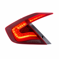 Feux arrière LED rouges Nafu Auto Star-Sky avec clignotants séquentiels, feux modifiés pour Honda Civic berline 2016-2018